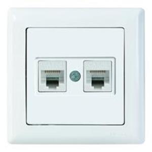 Интернет розетка Multusan electric Daria (2-ая, RJ-45, белая, без рамки)